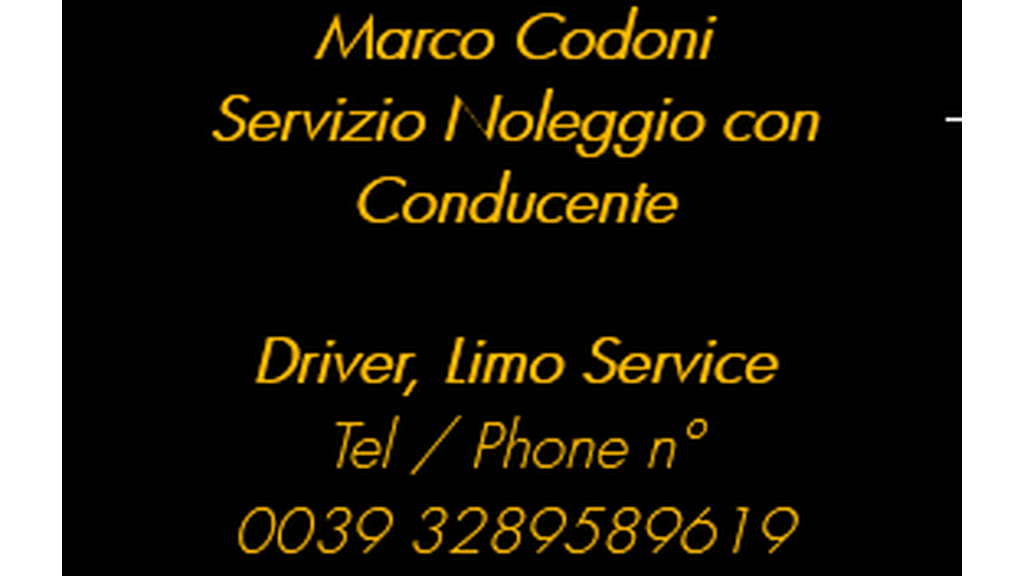 Marco Codoni Servizio Noleggio con Conducente Driver Service